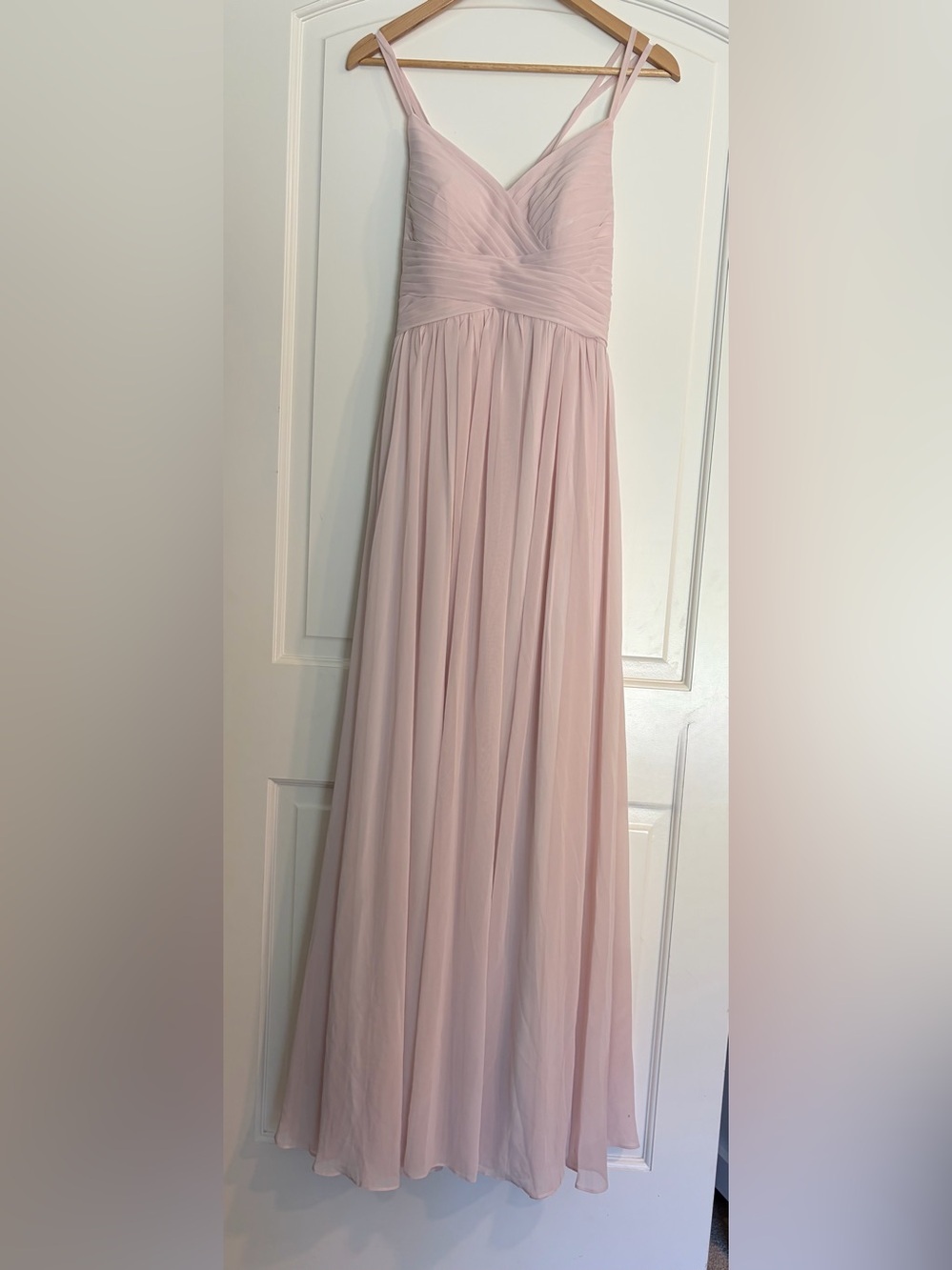 Azazie Dusty Blush Maxi Gown Bridesmaid Prom Dress Size 6 EUC